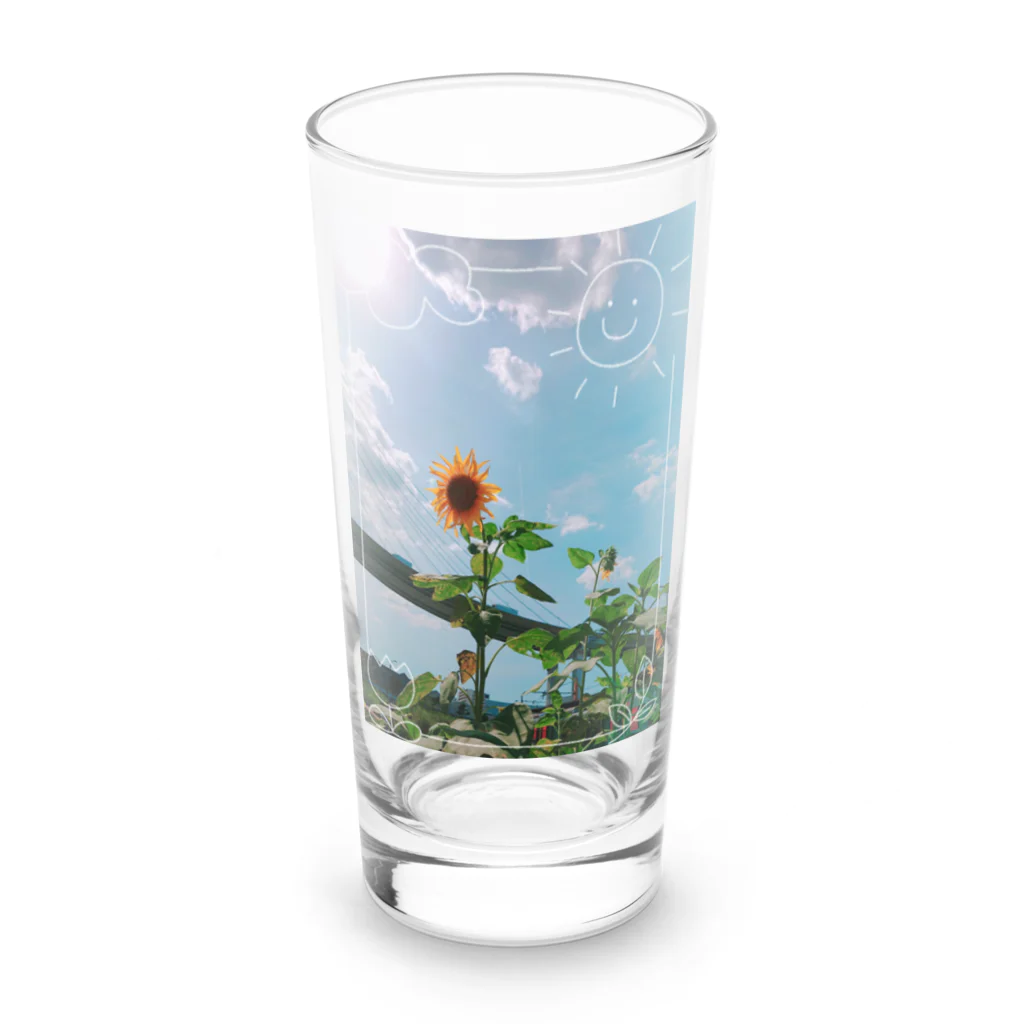 』Always Keep Sunshine in your heart🌻の『太陽🌞と北風』 Long Sized Water Glass :front