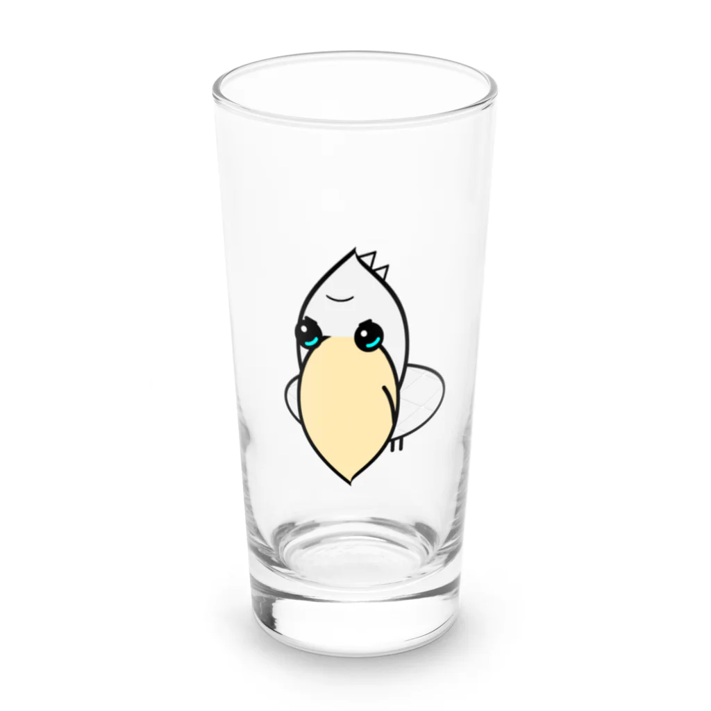 シマエナガ探検隊のハシビロコウちゃん Long Sized Water Glass :front