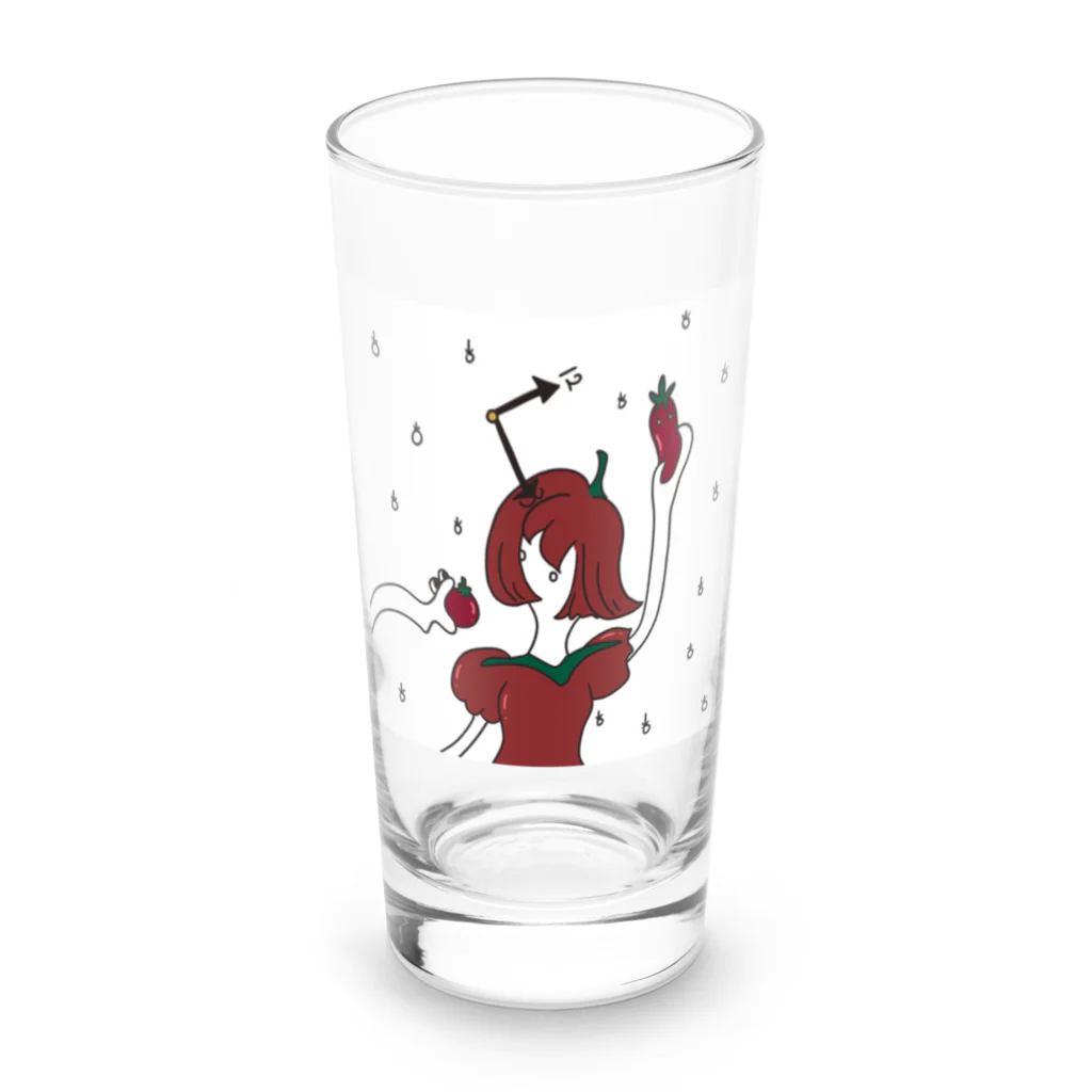 ほらをた娘🦈ྀི🎈のほらをた娘のトマトちゃん Long Sized Water Glass :front