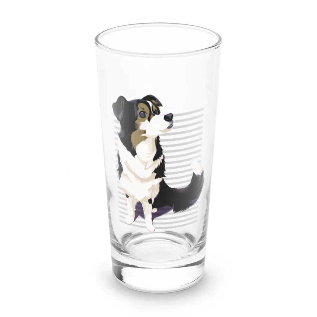 犬甘ちゃんの杜のコリーのメリちゃん Long Sized Water Glass :front