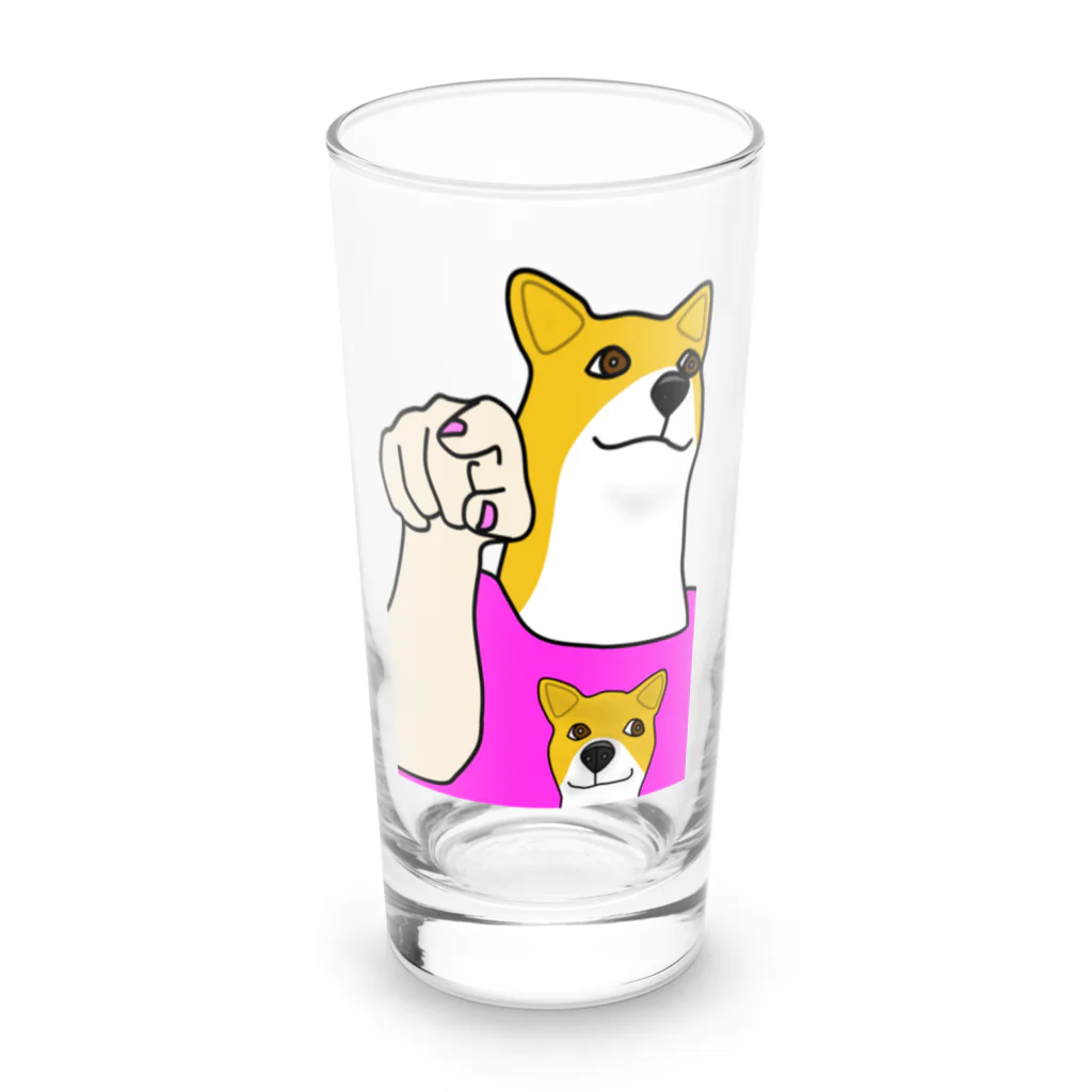 メガピンのBossyポチ Long Sized Water Glass :front