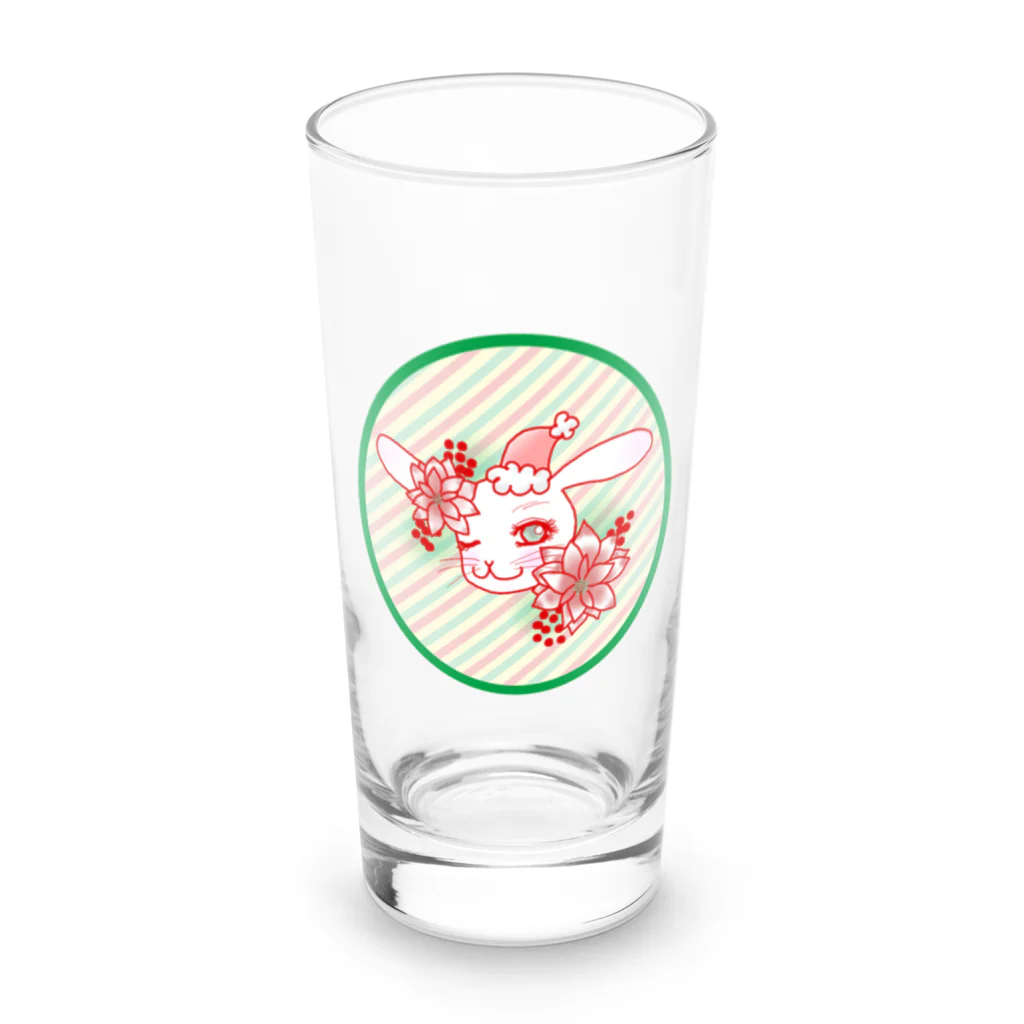 Rabbitflowerの♥らびこ♥クリスマスデザイン Long Sized Water Glass :front