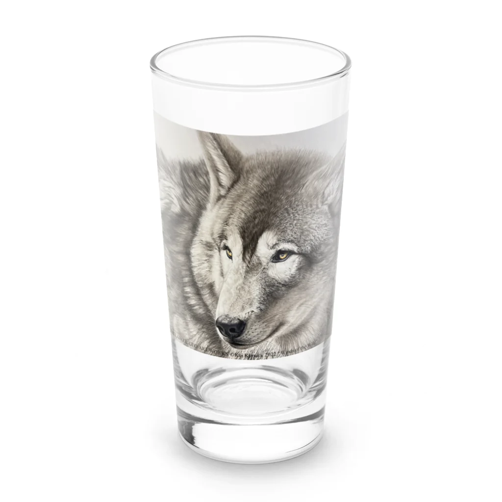 アラスカ野生動物画家きむらけいのWinds of the Wild Long Sized Water Glass :front