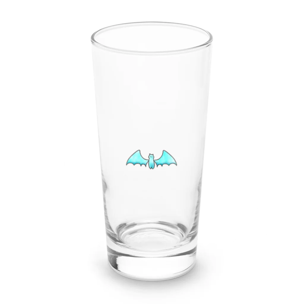 🦇水月黒羽ᙅ⩬のコウモリくん（水色） Long Sized Water Glass :front