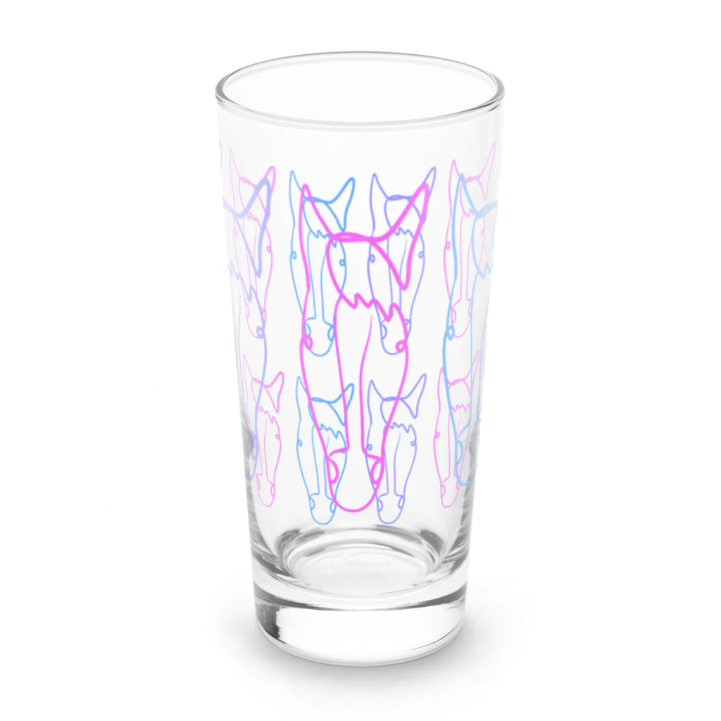 おはる屋さんのカラフルな馬さん Long Sized Water Glass :front