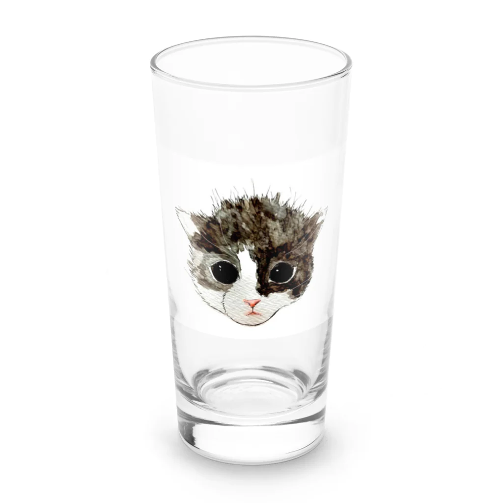 保護猫茶トラ兄弟LIFEの杏ちゃん Long Sized Water Glass :front