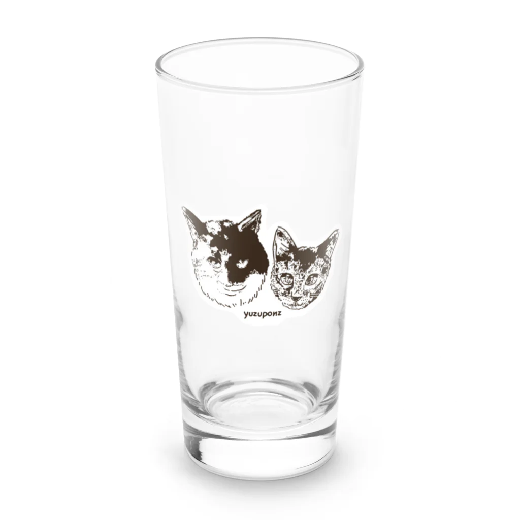 ゆずぽんず公式オンラインショップのゆずぽんず　モノクロデザインシリーズ Long Sized Water Glass :front