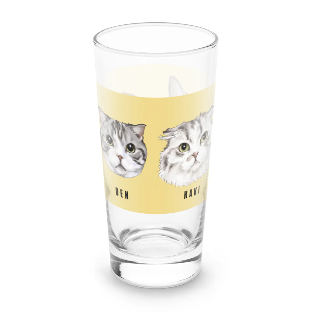 みきぞーん｜保護猫 ミッキー画伯と肉球とおともだちのden suu sho kaki Long Sized Water Glass :front