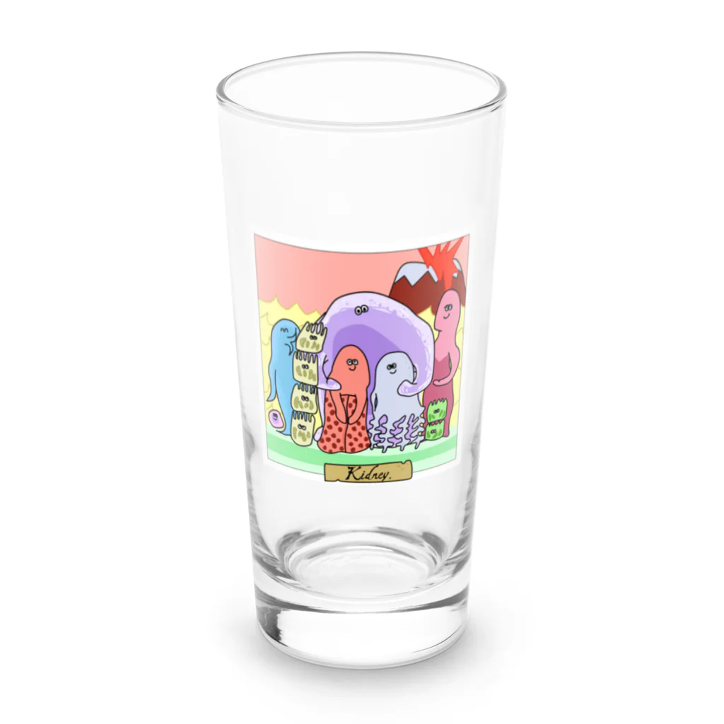 ポドサイトくん/ Podocyte-kunの腎臓家族写真 Long Sized Water Glass :front