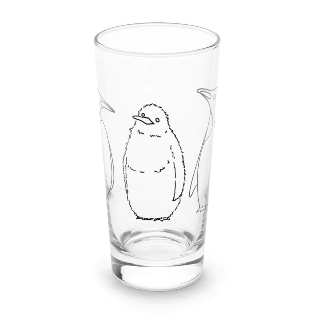 海の底際店のペンギンファミリー Long Sized Water Glass :front