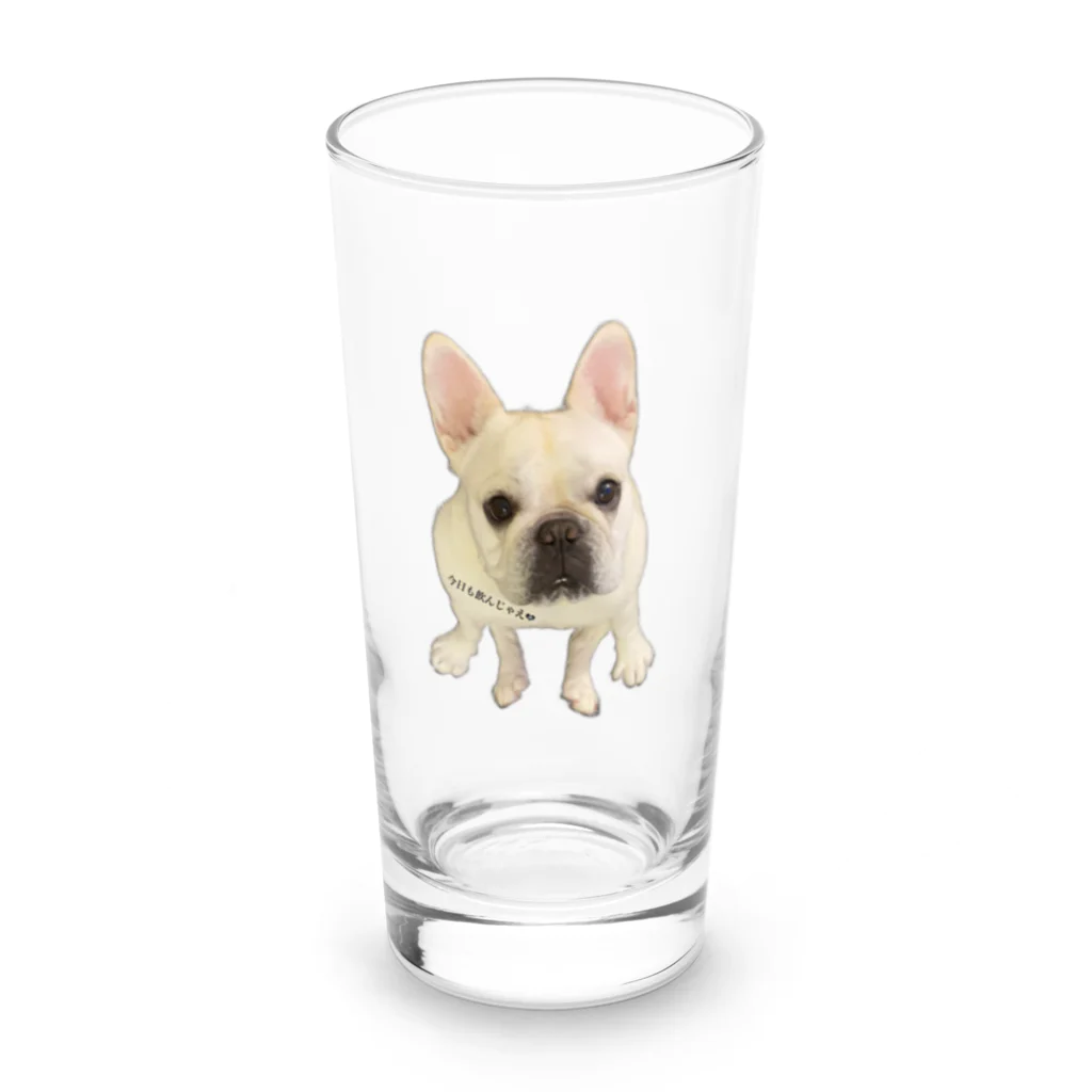 フレンチブルドッグのひまわりのフレンチブルドッグと乾杯 Long Sized Water Glass :front