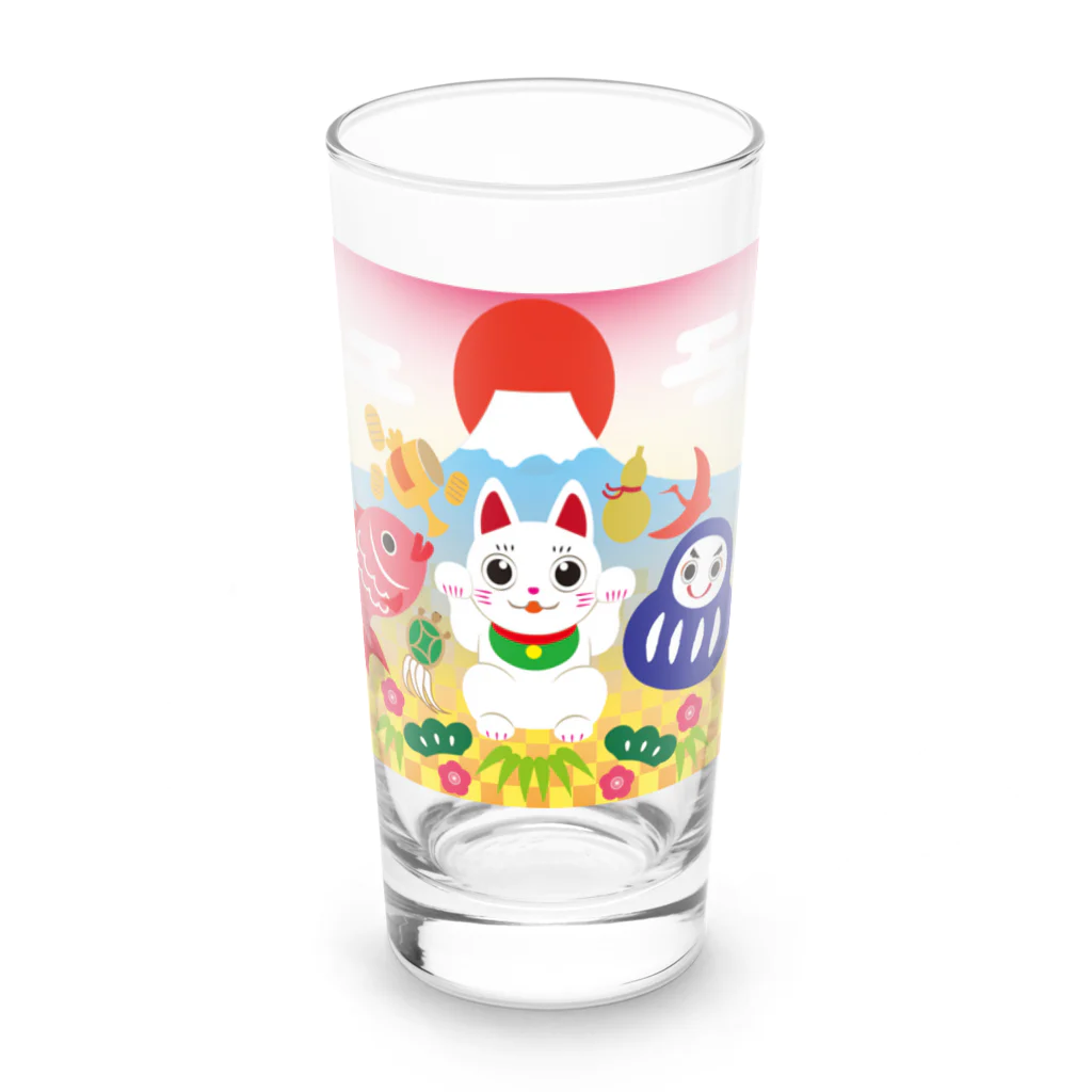 真椿ちゅんのお店のちゅんの招き猫と仲間たち Long Sized Water Glass :front