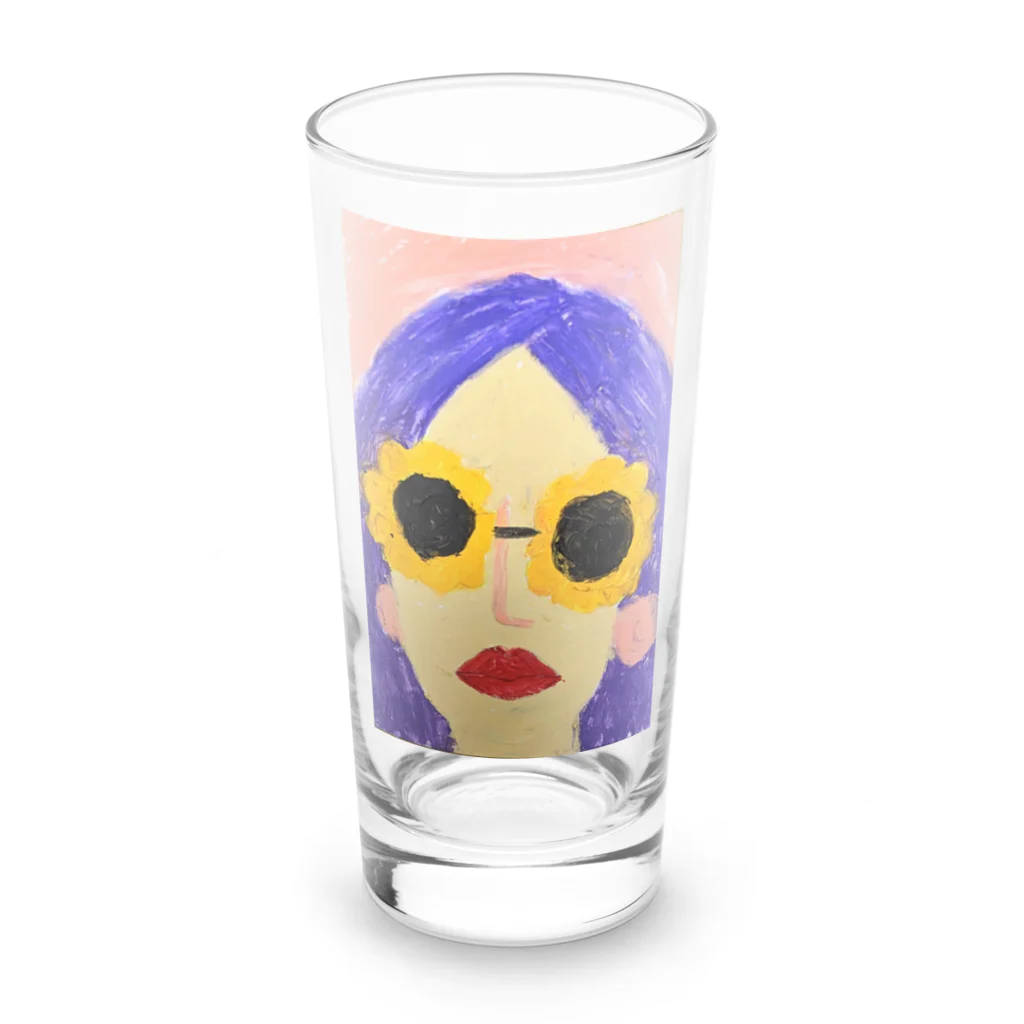 ルーナ│障害者アート の人生と女 Long Sized Water Glass :front