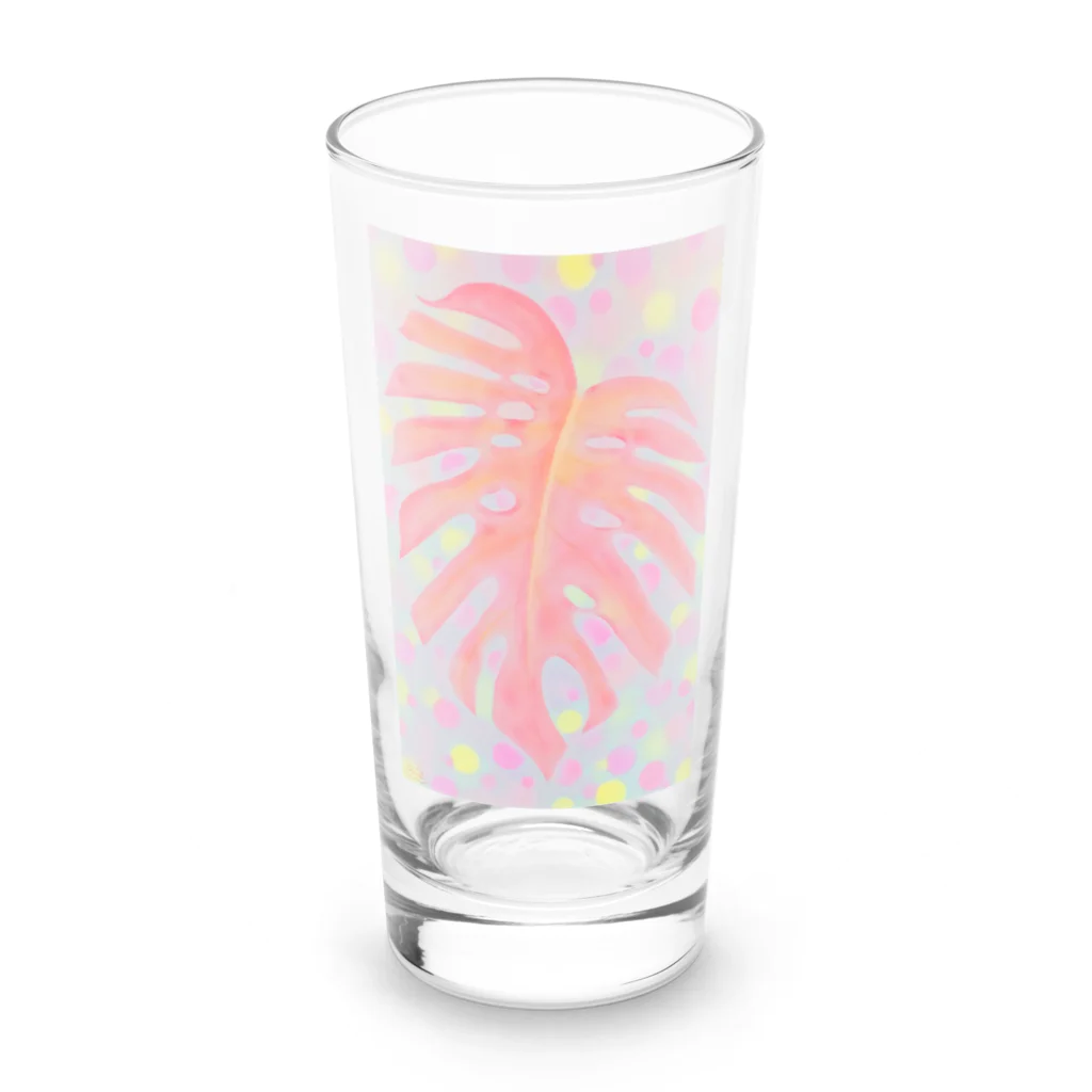 ミズノ リエ　グッズの「ピンクモンステラ」ミズノ リエ Long Sized Water Glass :front