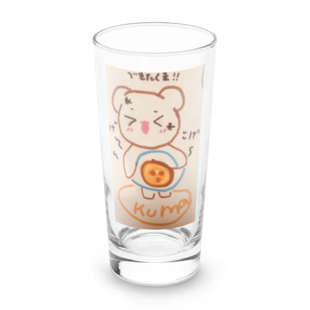 No.141_OneForOnesの焦げたパンしか作れないくまちゃん😨 Long Sized Water Glass :front