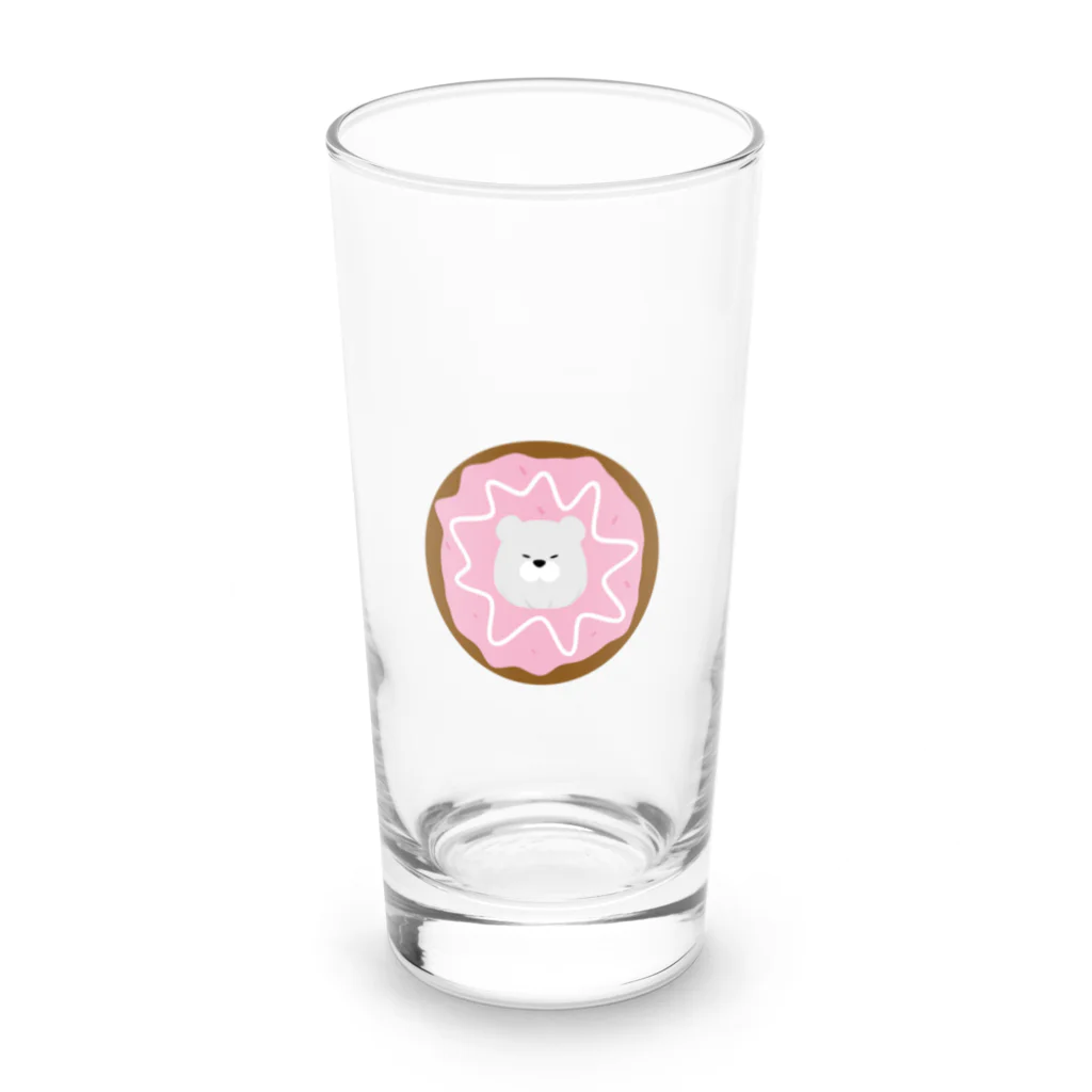 パンニマルのドーナツに囚われたシロクマ イチゴVer. Long Sized Water Glass :front