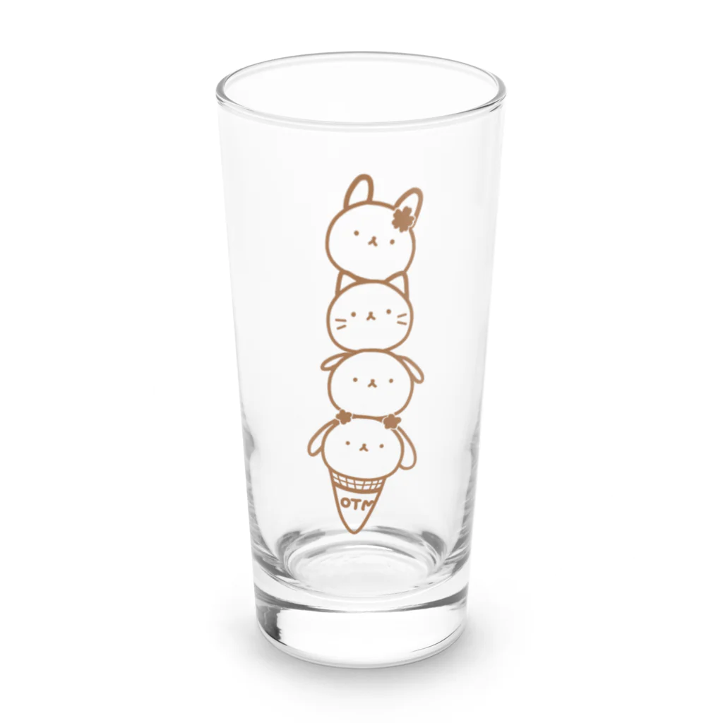 おたまのおみせのまねっこあいす（ぶらうん） Long Sized Water Glass :front