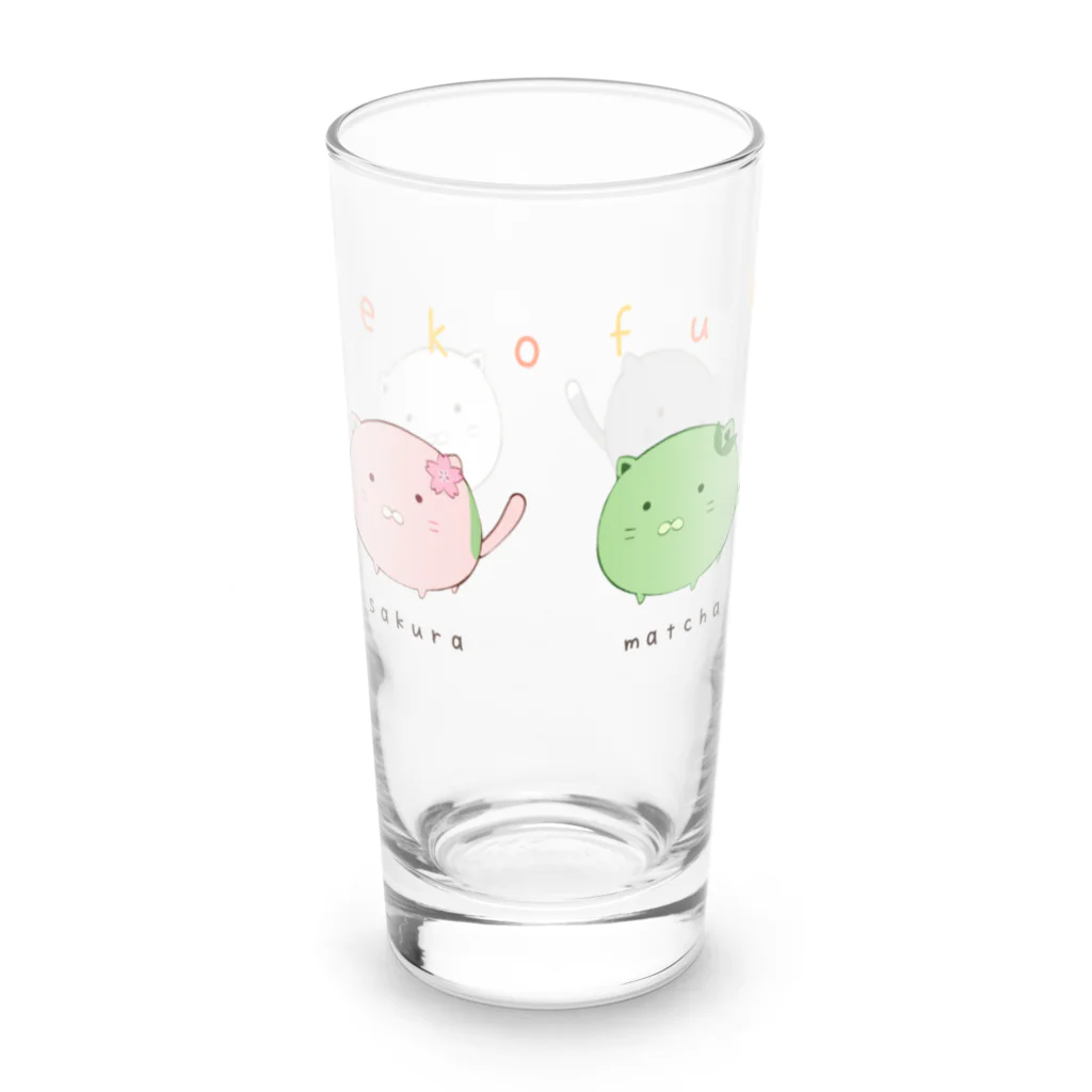 ねこふく茶屋のもちもちねこふく Long Sized Water Glass :front