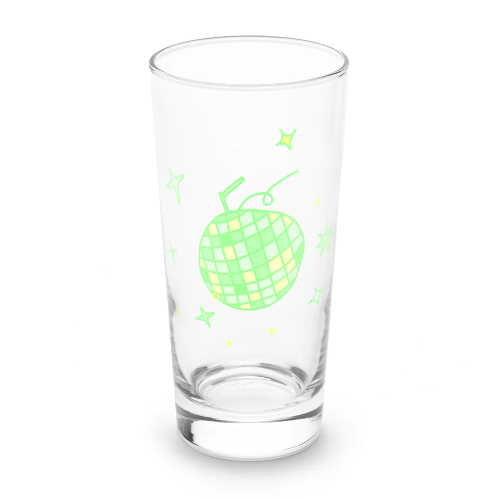 babyblueeyesのミラーボールとメロン Long Sized Water Glass :front