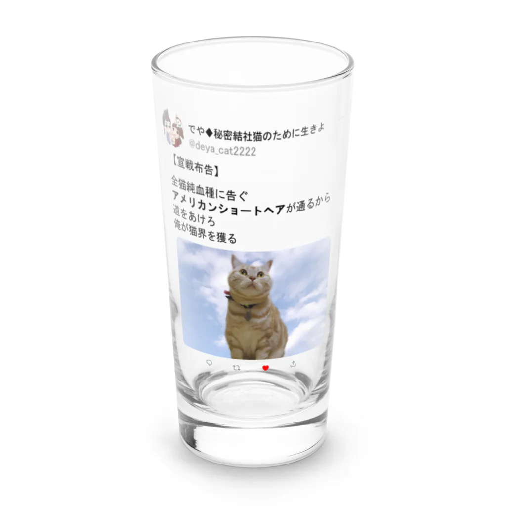 秘密結社猫のために生きよの道をあけろシリーズ　俺が猫界を獲る Long Sized Water Glass :front