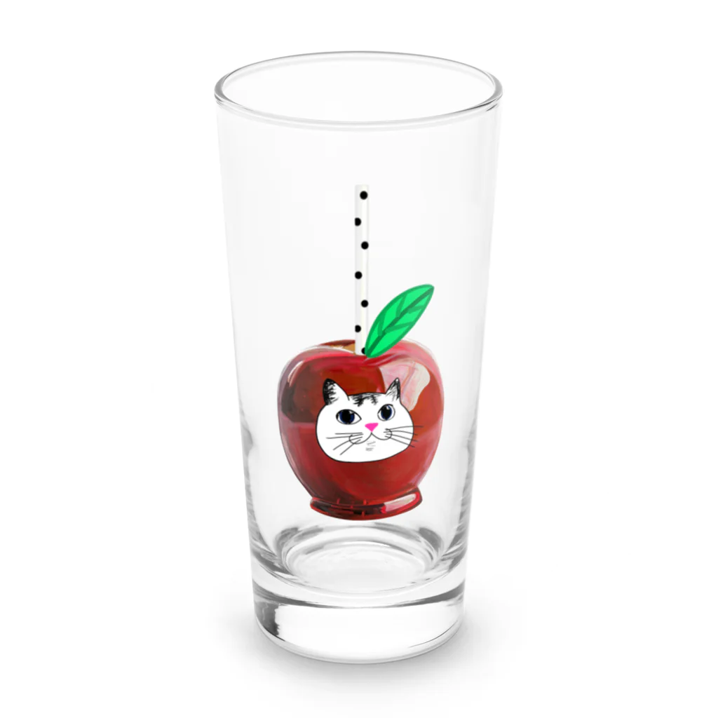 Lovecatfashionのモチ猫ちゃんりんご飴 Long Sized Water Glass :front