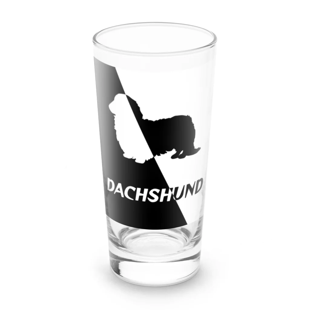 onehappinessのダックスフンド　ハーフ＆ハーフ Long Sized Water Glass :front