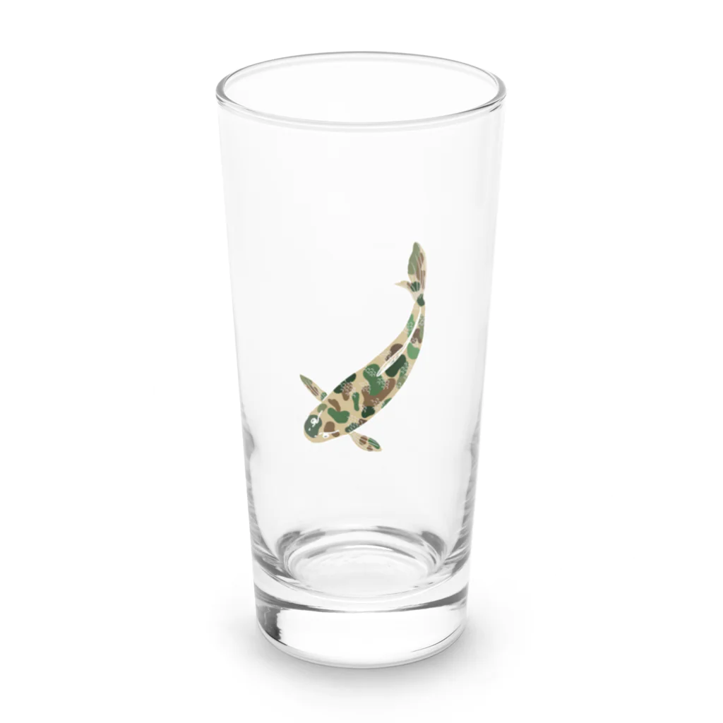 MAYAのカモ柄錦鯉（柄細かめ） Long Sized Water Glass :front