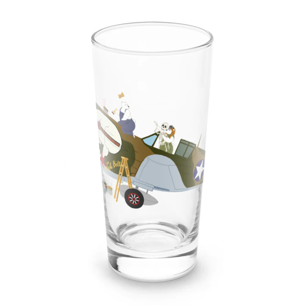 SKULL-2のノーズアートを描くすろくま。戦闘機P-40、SKULL Long Sized Water Glass :front