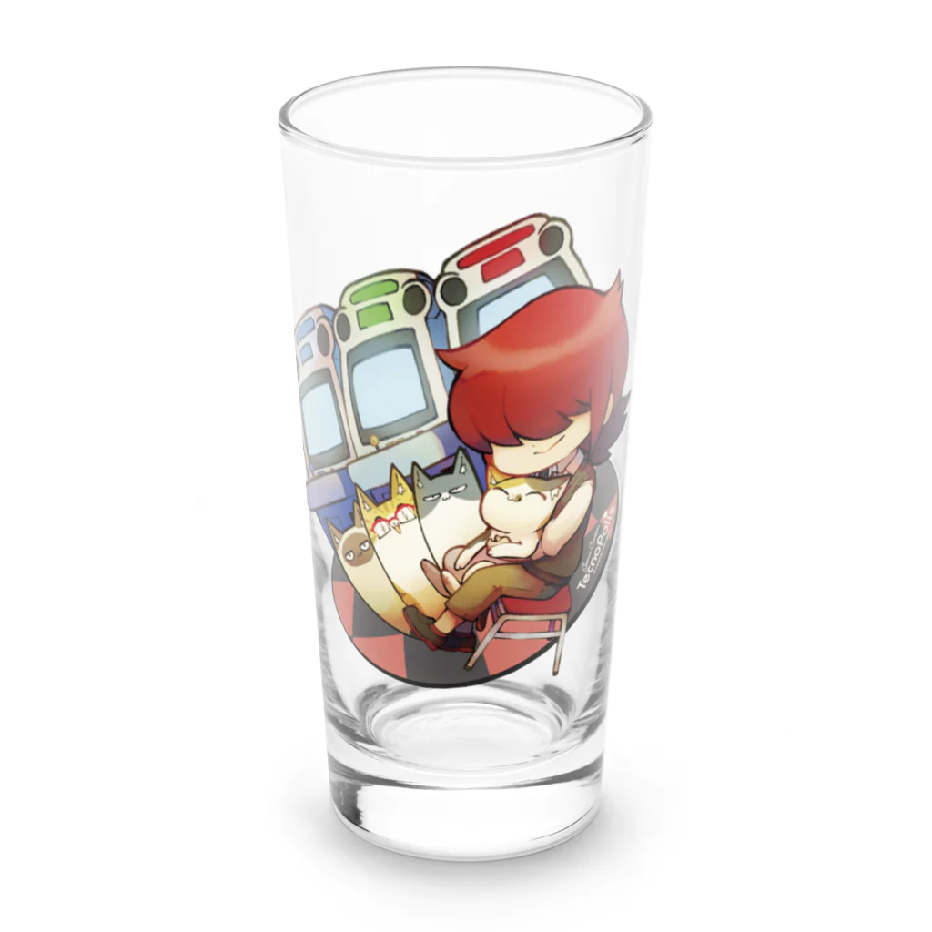 テクノポリスデザインのゲーセン猫（GAMECENTER TECNOPOLIS Ver.） Long Sized Water Glass :front