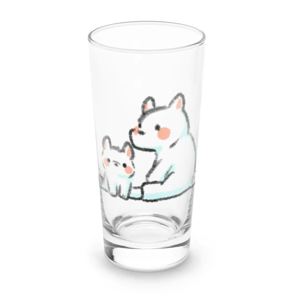 ふわきゅっとのふわふわシロクマ親子 Long Sized Water Glass :front