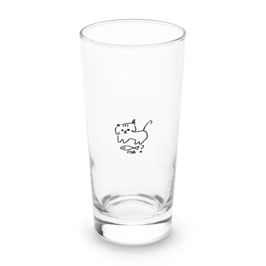 みにゆん　ねこのfish？ Long Sized Water Glass :front