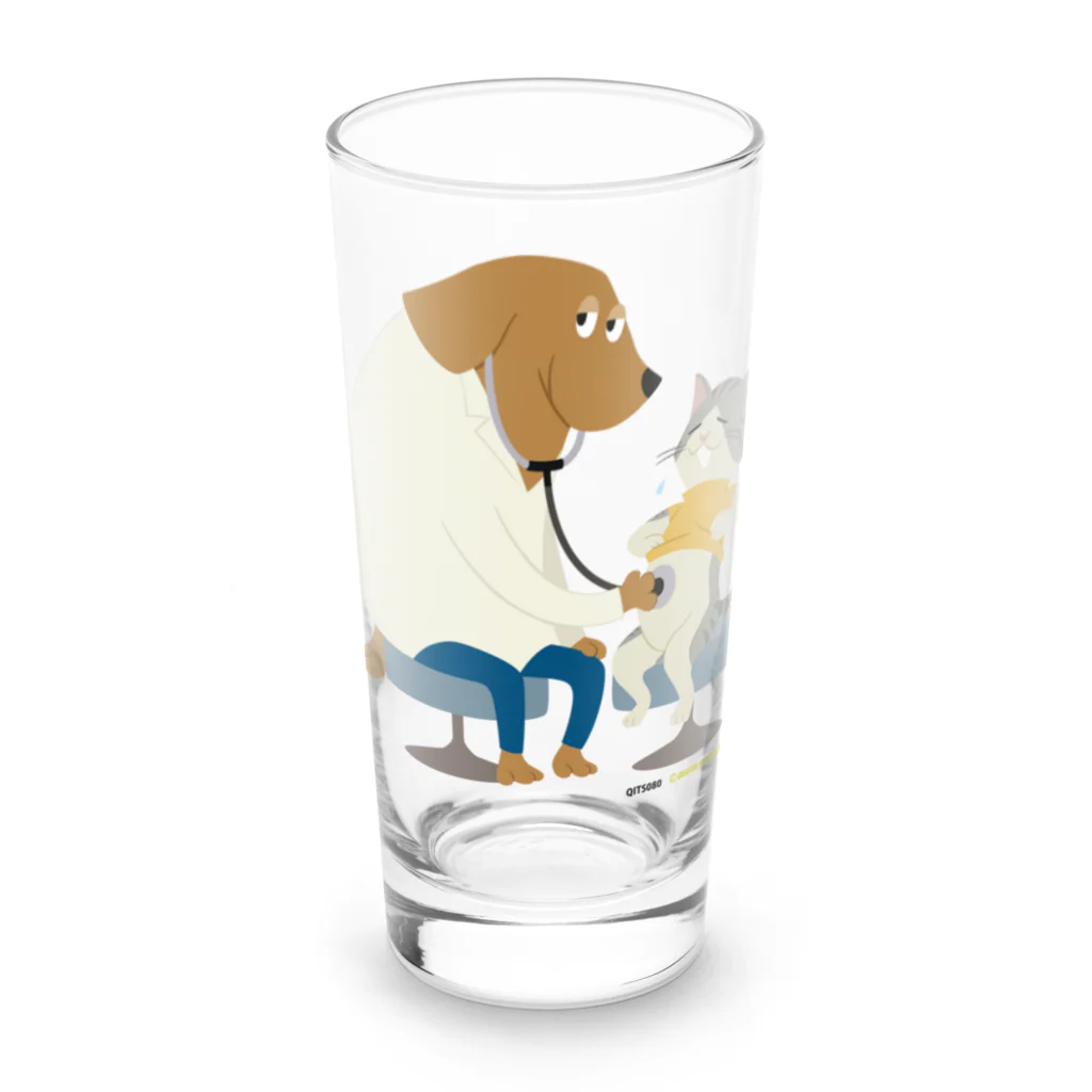 Quatre Illustrationの犬のお医者さん Long Sized Water Glass :front