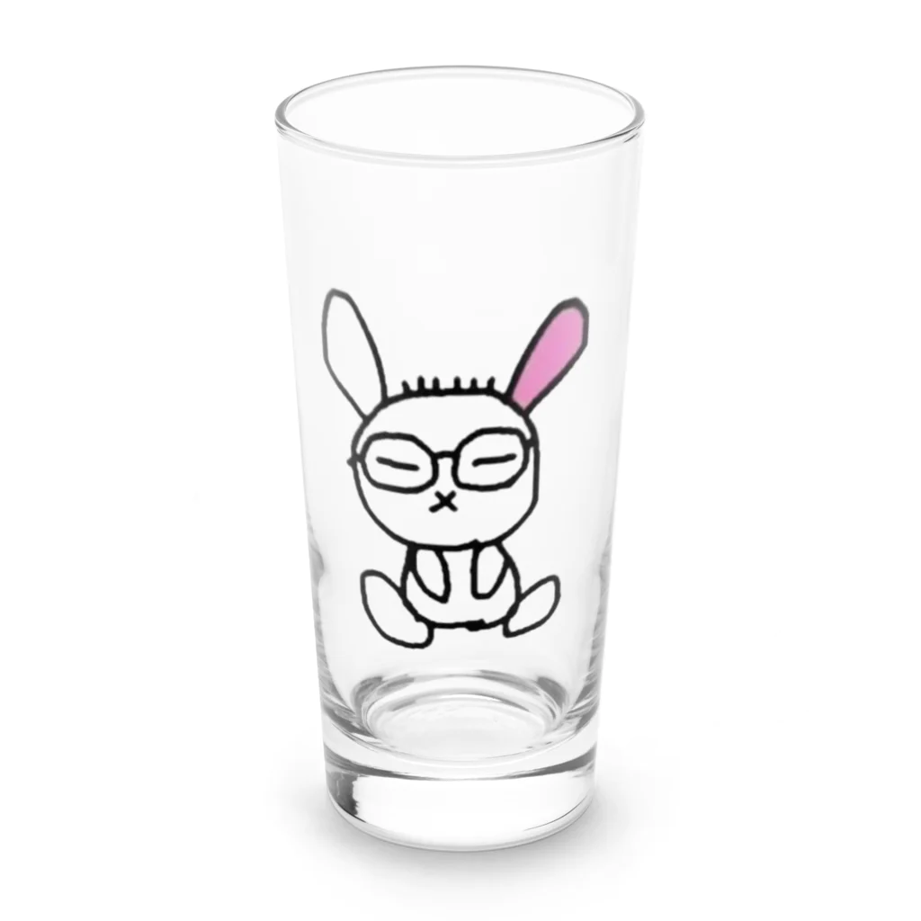 @木工室長のもっこーうさぎ Long Sized Water Glass :front