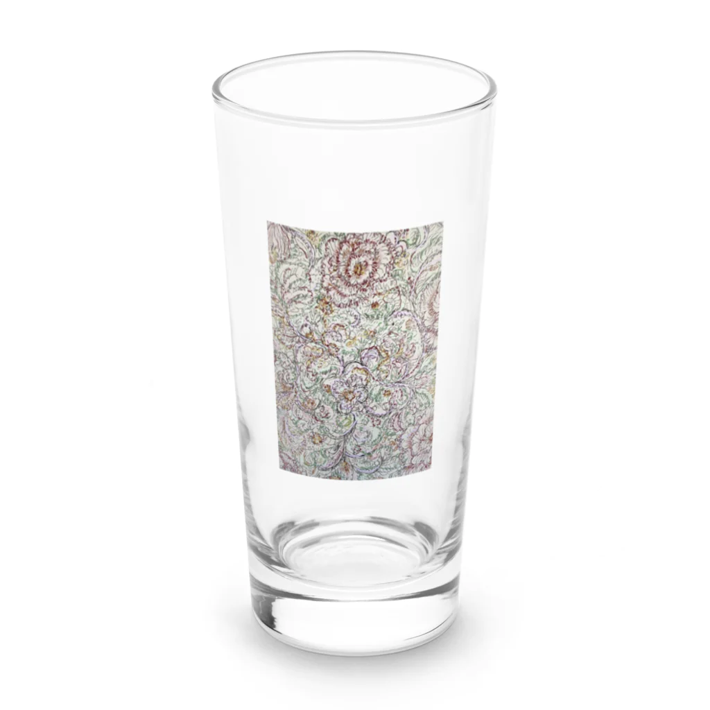 お絵描きの母のお絵描き Long Sized Water Glass :front