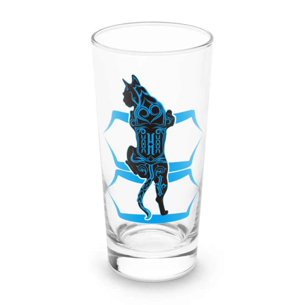 BuzzWorks - OFFICIAL GOODS STOREのFu-ki / Blue Cat Long Sized Water Glass :front