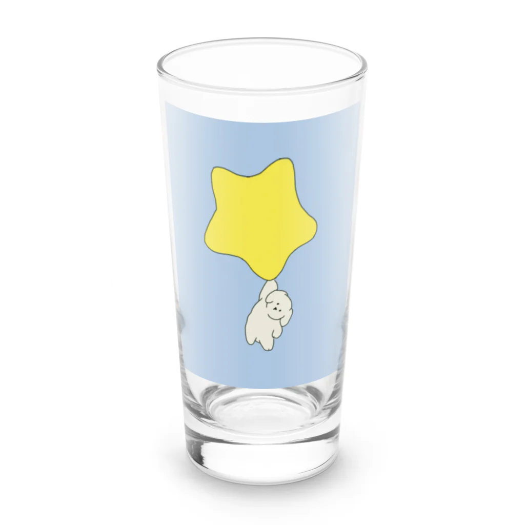 みにゆん　ねこのGood night, puppy ~ blue Long Sized Water Glass :front