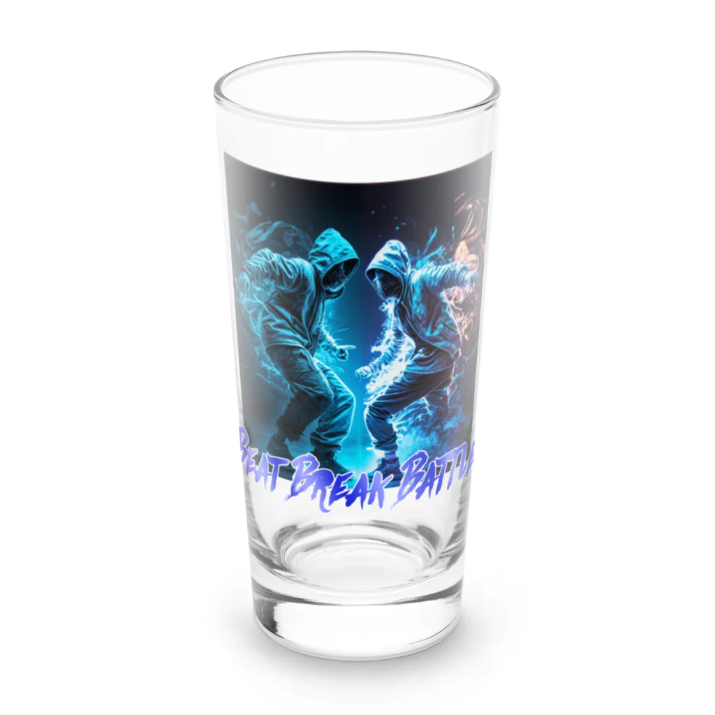 RATELの繊細なタッチで軽快なネオンブルーのヒップホップダンスバトルデザイン Long Sized Water Glass :front