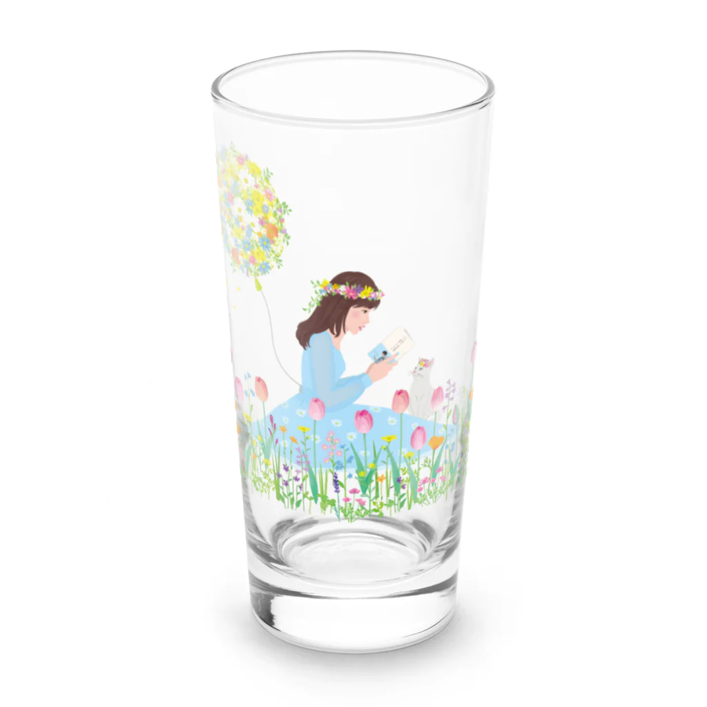 エコエコの花と猫 02 Long Sized Water Glass :front