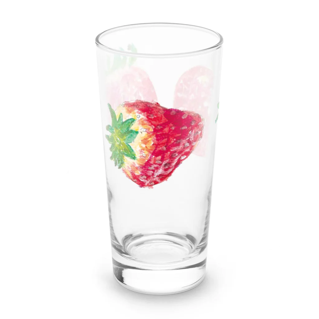 ピヨデザインのいちごみっつ Long Sized Water Glass :front