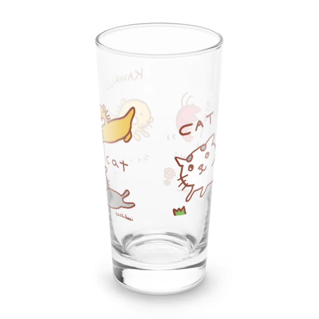 ネコのうーたんになりたいくちばしショップの　かわうそキャットキャットグラス Long Sized Water Glass :front