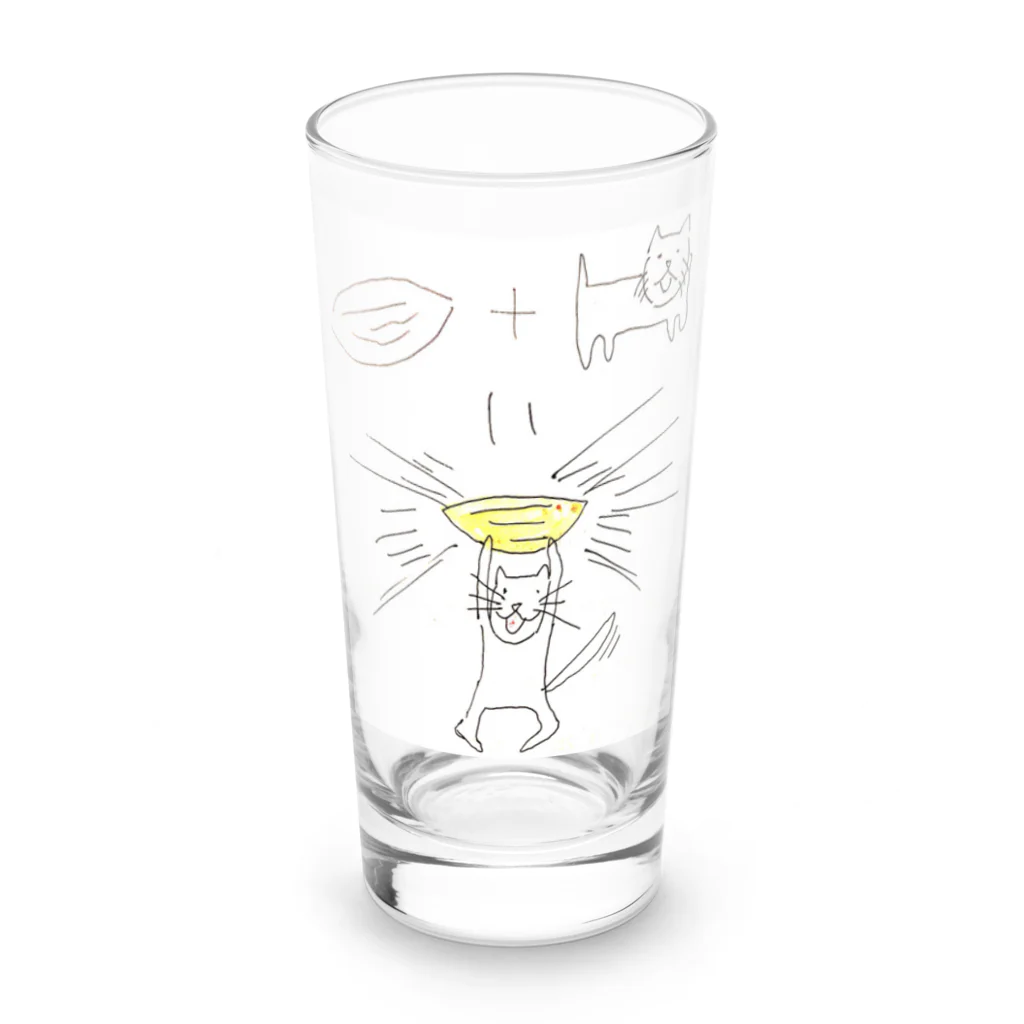 ハナノネッコ のカカオネコ Long Sized Water Glass :front