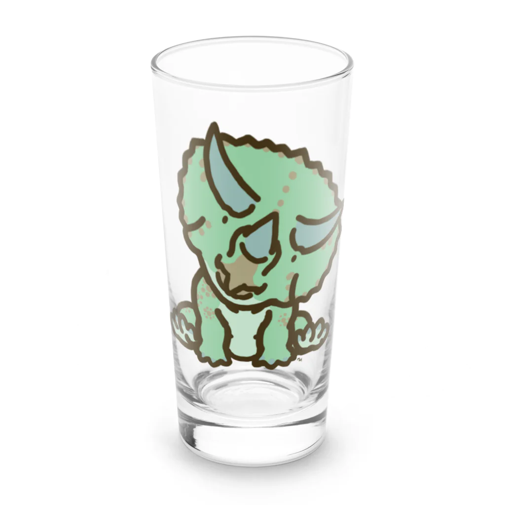 segasworksのトリケラちゃん（お座り）首傾げ Long Sized Water Glass :front