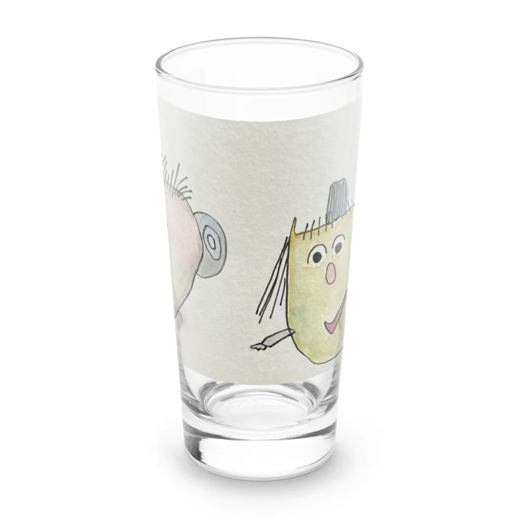 えんどうの25年前に描いたぱぱとまま Long Sized Water Glass :front