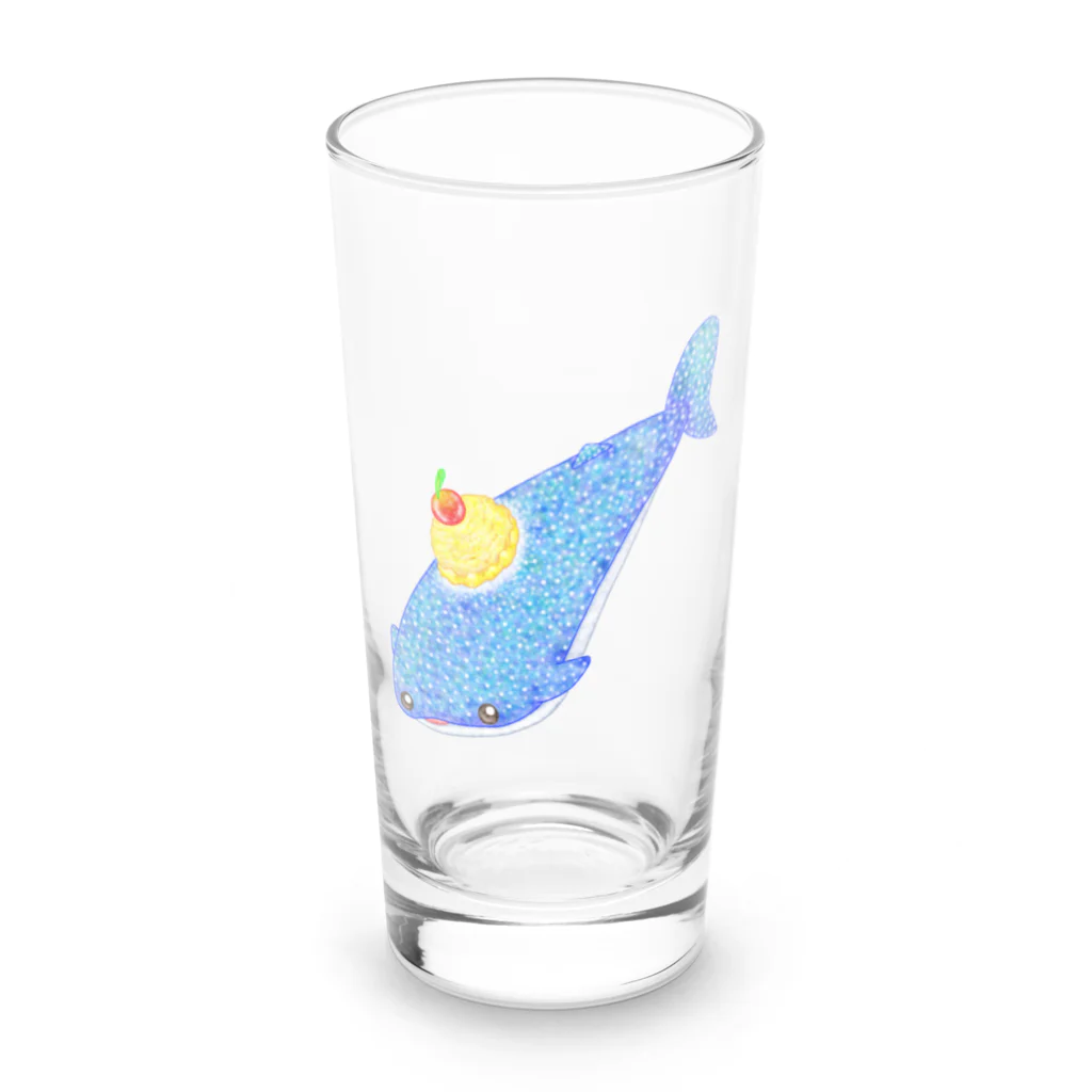 satoayaのアニマルカフェのシ―フードアニマル　クリームソーダジンベイ Long Sized Water Glass :front