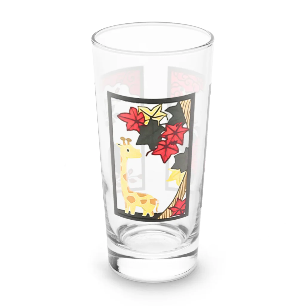 Red & Brack の猪鹿蝶？(透過Ver.) Long Sized Water Glass :front