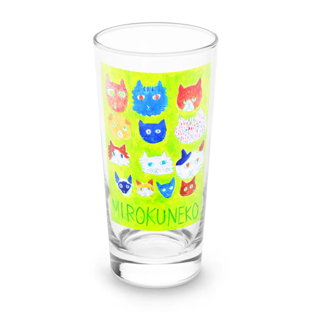 MIROKUちゃんのゆるかわゆるかわご近所ねこ集合 Long Sized Water Glass :front