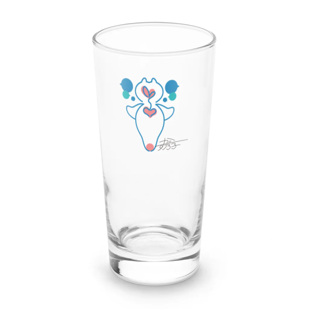 かず乃子のかず乃子オリジナルロゴ（白） Long Sized Water Glass :front