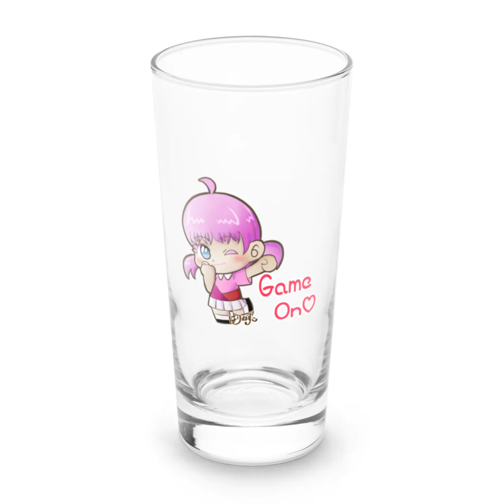 はりねずこのイラストのゲームオン！モモちゃん Long Sized Water Glass :front