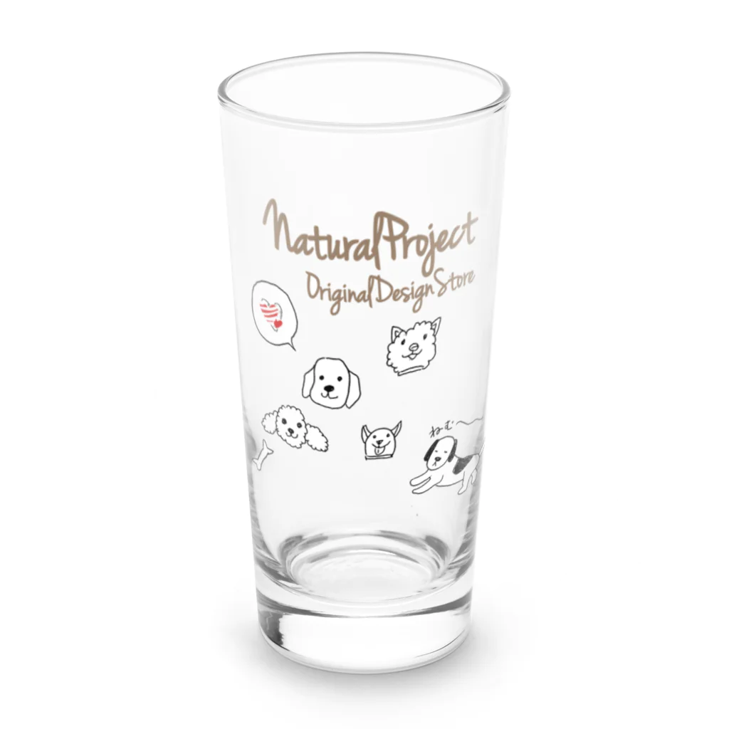 NaturalProjectオリジナルグッズのイッヌの仲間たち Long Sized Water Glass :front