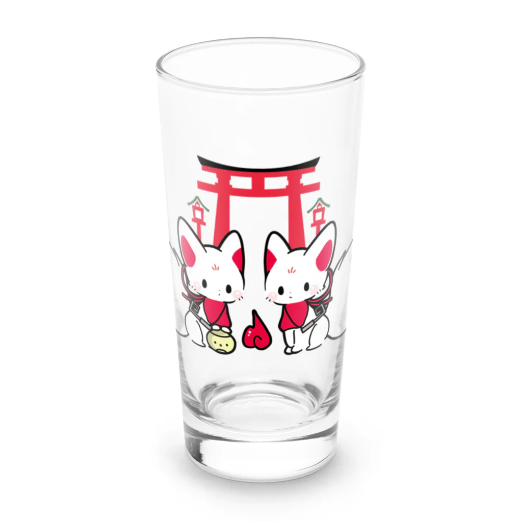 神々のあれこれの稲荷のおきつねさま【神仏系グッズ】 Long Sized Water Glass :front